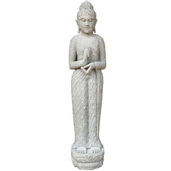 Stehender Buddha Basanit "Rad der Lehre", 175cm