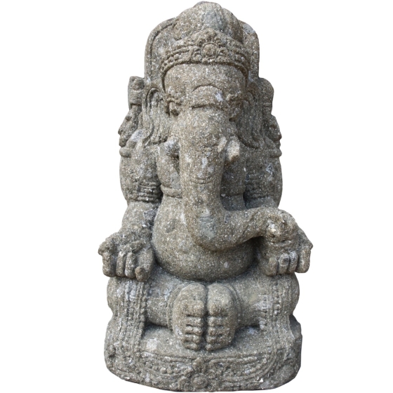Sitzender Ganesha aus Naturstein, 50cm