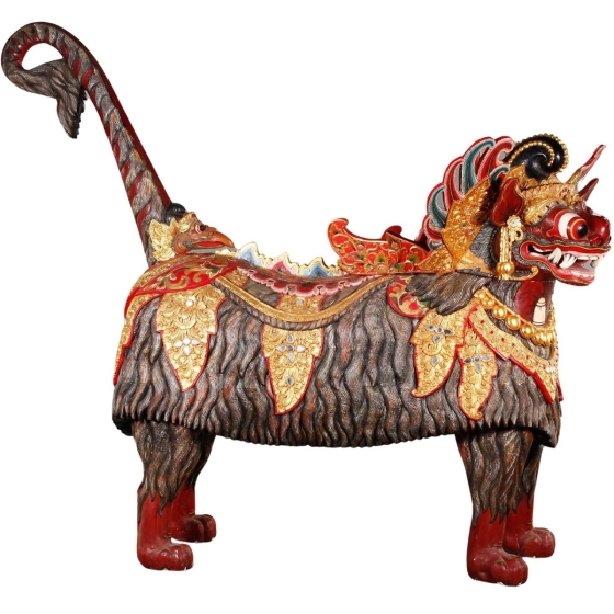 Geschnitzter Barong, Bali - teilweise vergoldet