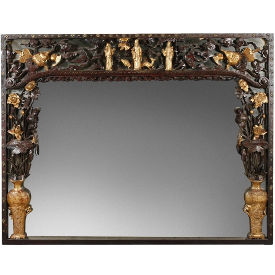 Chinesischer Spiegel, partiell vergoldet - 150x190cm