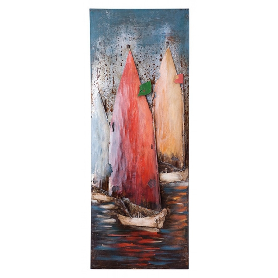 Metall - Wandbild "Segler Trio" Regatta