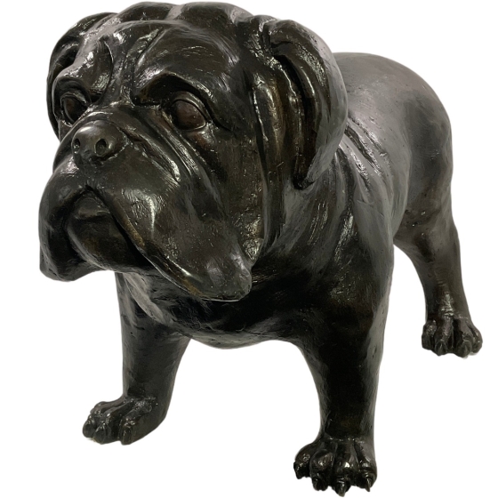 Bronzeskulptur "Hund - Englische Bulldogge"
