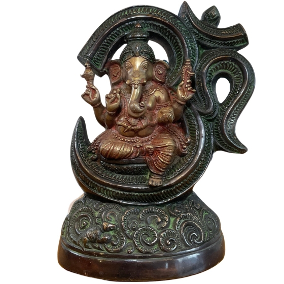 Freisteller der Bronzeskulptur "Ganesha auf Thron"