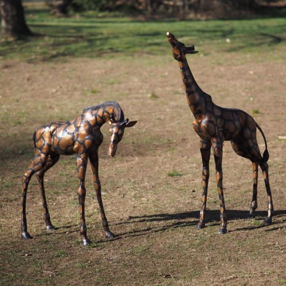 Bronzeskulptur "Giraffenpaar"
