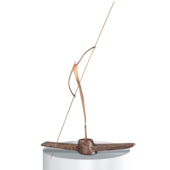 Frontansicht der Bronzefigur "Gondoliero"