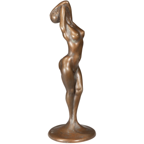 Frontansicht der Bronzeskulptur "Weiblicher Akt"