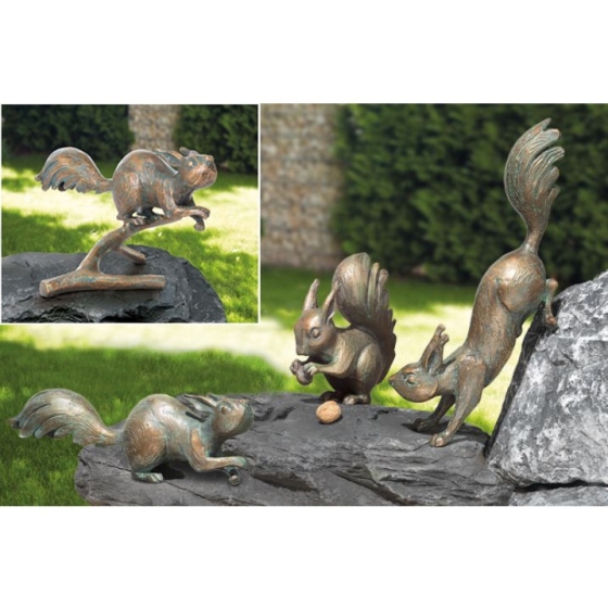 Bronzeskulpturen "4 Eichhörnchen"