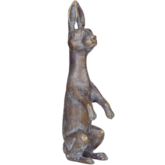 Frontansicht der Bronzefigur "Hase"