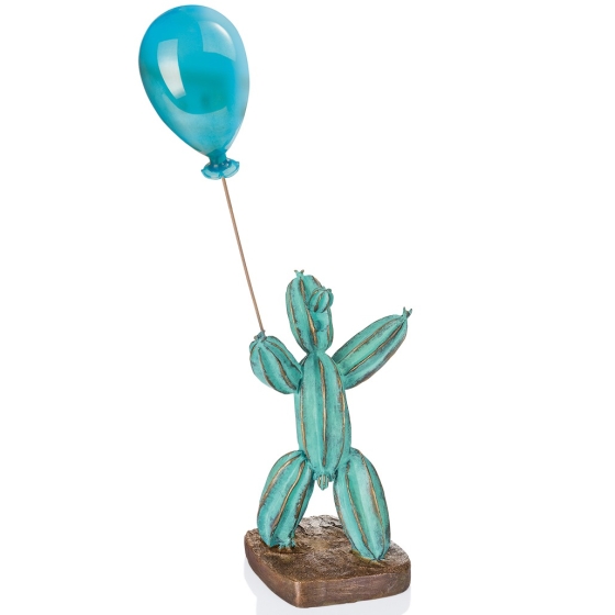 Frontansicht der Bronzeskulptur "Kaktusmann"