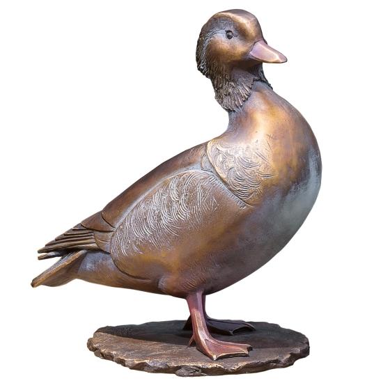 Edition Strassacker Bronzeskulptur "Mandarin-Ente"