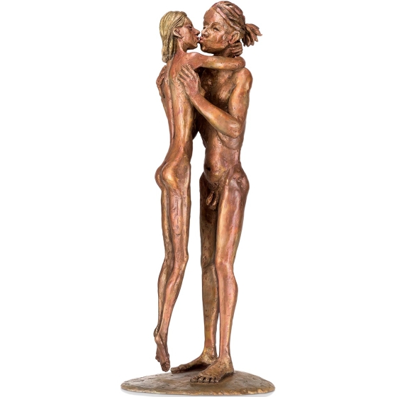 Frontansicht der Bronzeskulptur "Kleine Romanze"