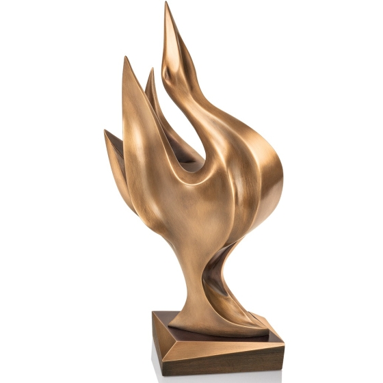 Frontansicht der Bronzeskulptur "Godimento della vita"