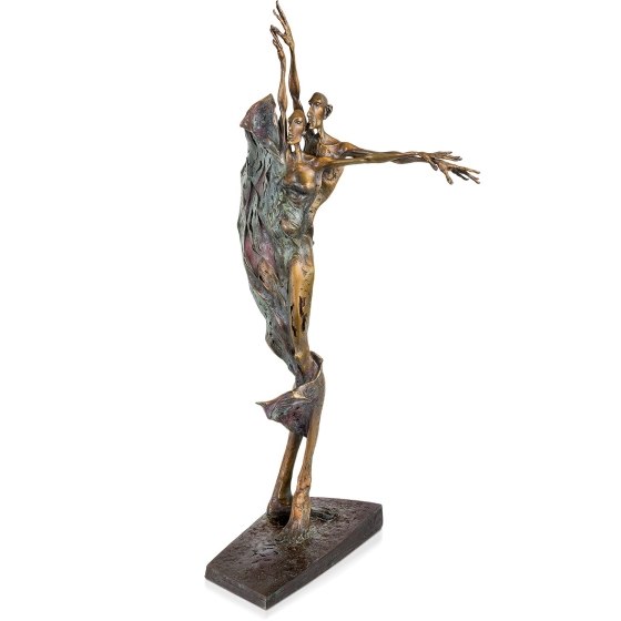 Frontansicht der Bronzeskulptur "Sommer" von Woytek