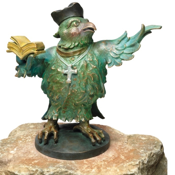 Edition Strassacker Bronzeskulptur "Der Kaplan: der Auerhahn"