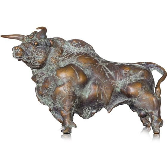 Bronzeskulptur "Stolzer Stier" von Waldemar Schröder