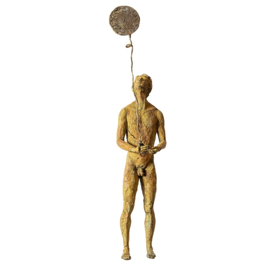 Bronzeskulptur "Thoughts 5 - Time" von Raffaella Benetti