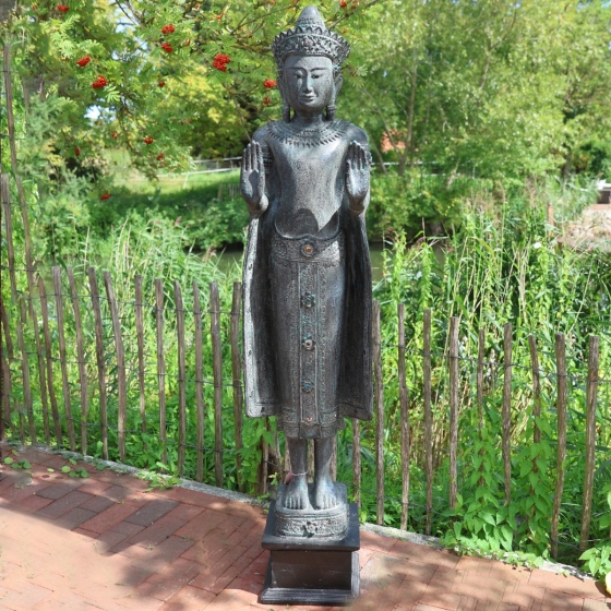 Abhaya-Mudra Buddhafigur - Holz - 184cm