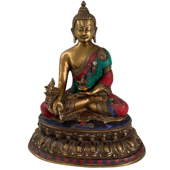 Medizin Buddha aus Messing - Einzelstück - 33,5cm