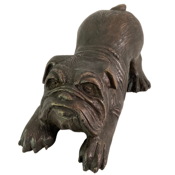 Bronzeskulptur "Hund - Englische Bulldogge"