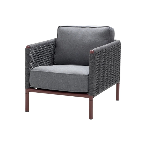 Cane-line Encore Loungesessel in bordeauxrot + dunkelgrau - Ausstellungsstück