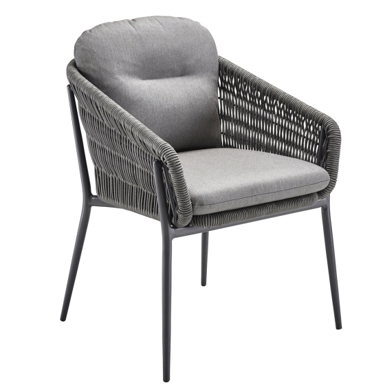 Solpuri Cestino Dining Sessel inkl. Polster alu anthrazit