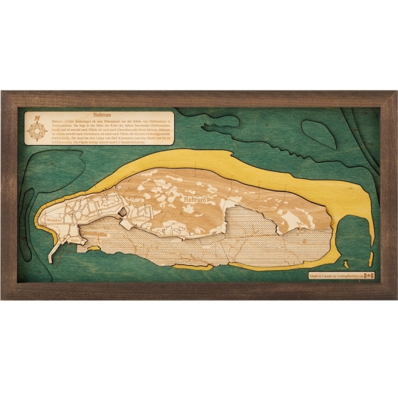 Cutting Brothers 3D-Holzkarte "Baltrum" - Version S