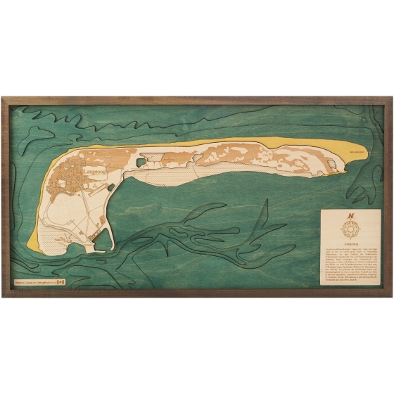 Cutting Brothers 3D-Holzkarte "Langeoog" - Größe M