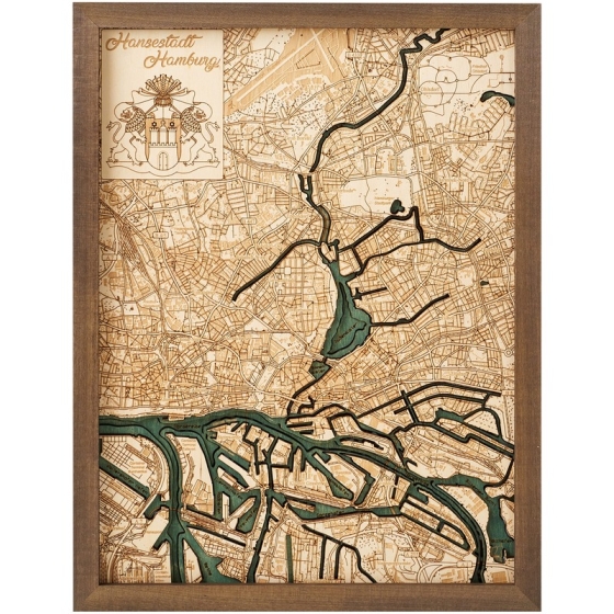 Cutting Brothers 3D-Holzkarte "Hamburg" - Größe S