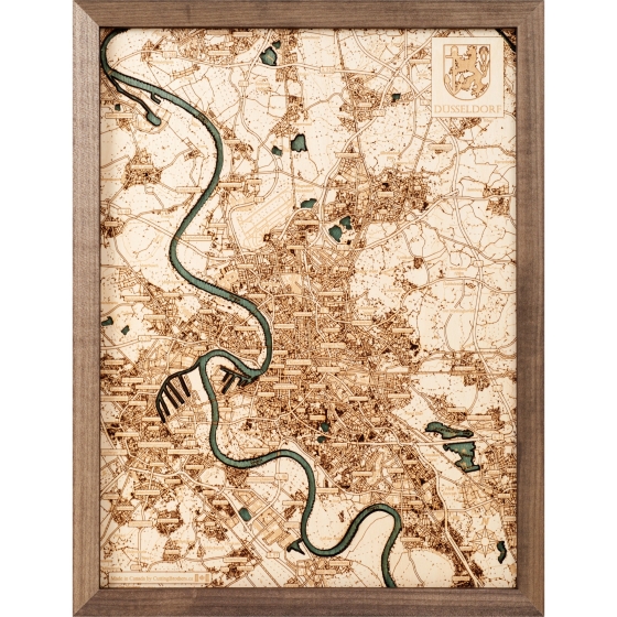 Cutting Brothers 3D-Holzkarte "Düsseldorf" - Größe S