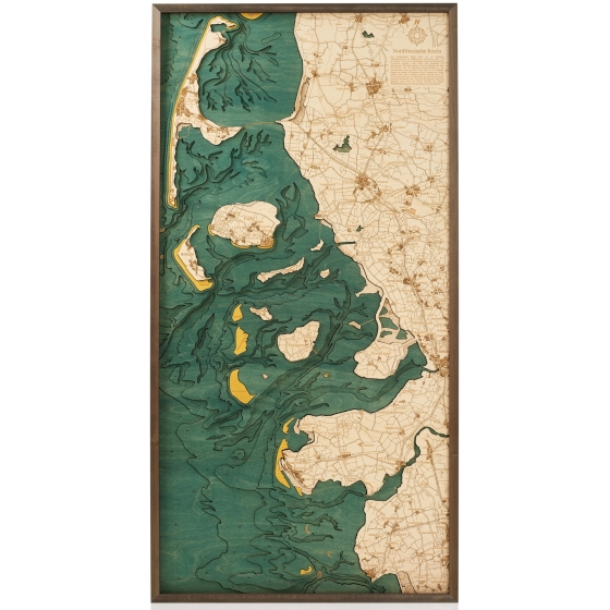 Cutting Brothers 3D-Holz-Wandkarte "Nordfriesische Inseln"