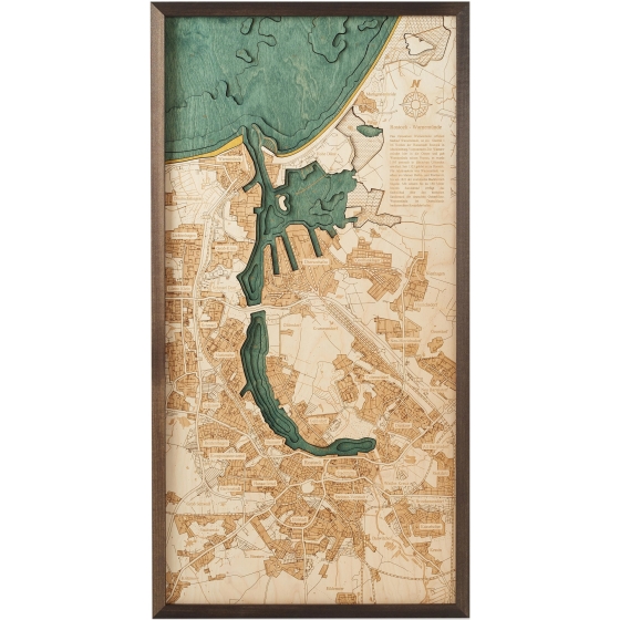 Cutting Brothers 3D-Holzkarte "Rostock - Warnemünde" - Größe S