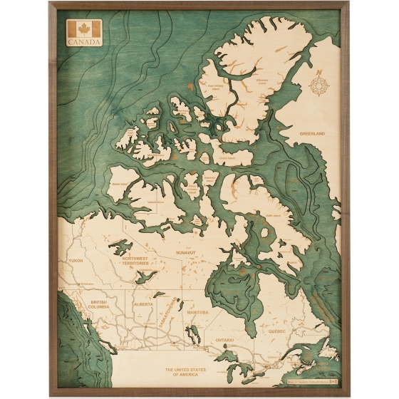Cutting Brothers 3D-Holz-Wandkarte "Kanada"