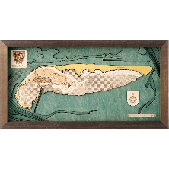 Cutting Brothers 3D-Holz-Wandkarte "Spiekeroog" - Größe S