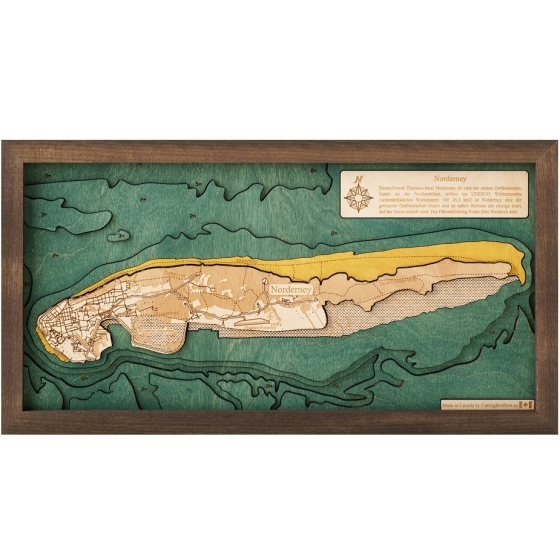 Cutting Brothers 3D-Holzkarte "Norderney" - Größe S