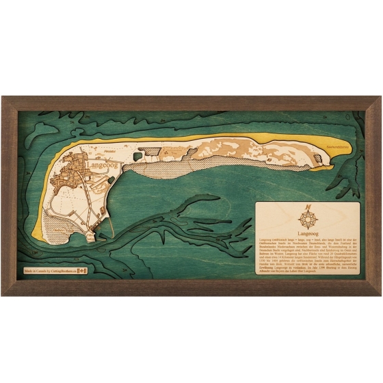 Cutting Brothers 3D-Holzkarte "Langeoog" - Größe S