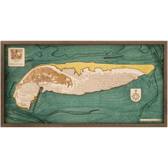 Cutting Brothers 3D-Holzkarte "Spiekeroog" - Größe M