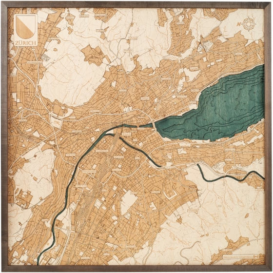 Cutting Brothers 3D-Holzkarte "Zürich"