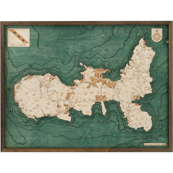 Cutting Brothers 3D-Holz-Wandkarte "Elba" - Größe L