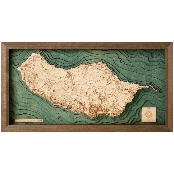 Cutting Brothers 3D-Holz-Wandkarte "Madeira" - Größe S