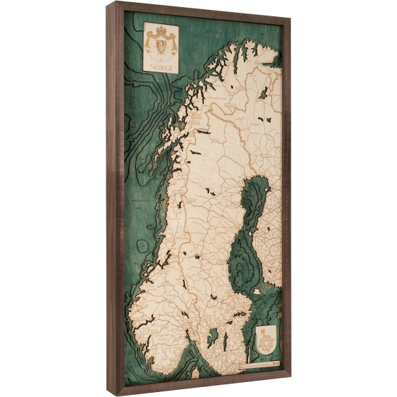 Cutting Brothers 3D-Holz-Wandkarte "Norwegen" - Größe M