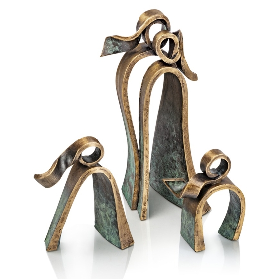 Edition Strassacker Bronzeskulptur "Familie 3-teilig" - limitiert