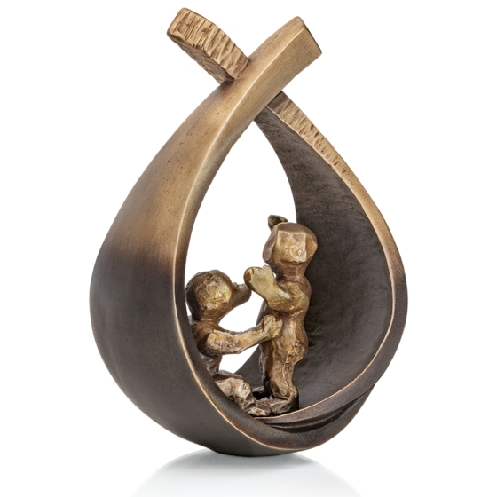 Edition Strassacker Bronzeskulptur "Geburt (2 Kinder)" - limitiert