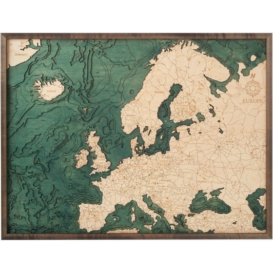 Cutting Brothers 3D-Holzkarte "Europa"