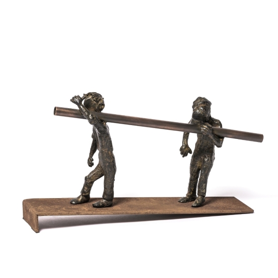 Bronzeskulptur "Teamwork" von Freddy De Waele