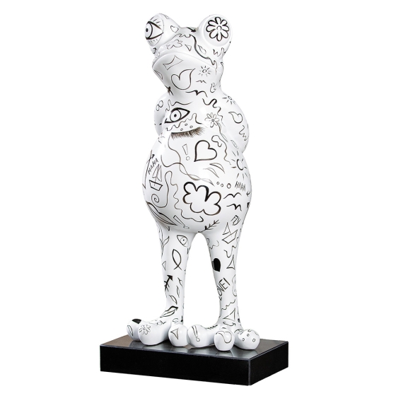 Skulptur "Frosch" auf Marmorsockel, modern art