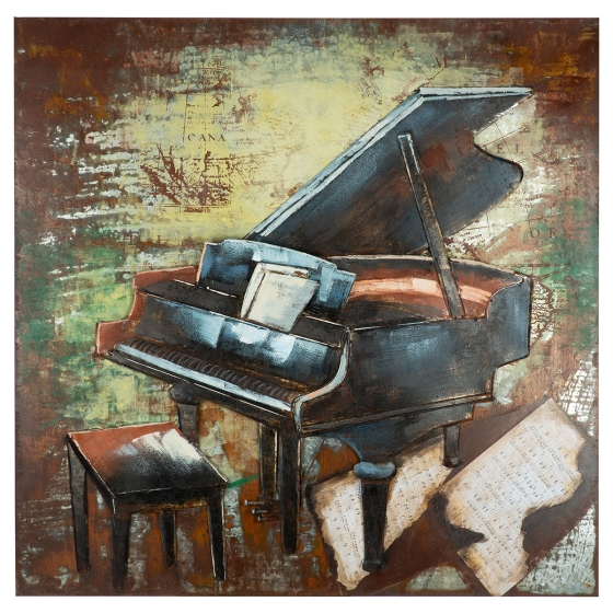 Metall - Wandbild "Grand Piano"