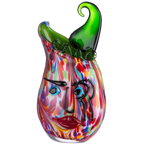 Skulptur "Gesichtsvase - Venito" aus Glas