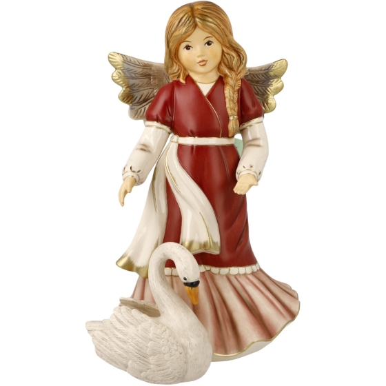 Goebel Skulptur "Anmutiger Schwanenfreund - Bordeaux"