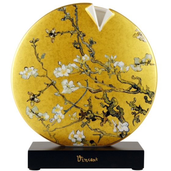 Goebel Diskusvase "Mandelbaum Gold", klein von Vincent van Gogh