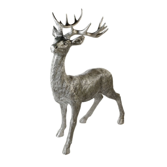 Hirsch in silber mit antikfinish